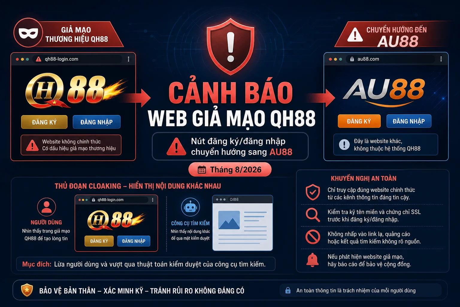 Danh sách những trang web lừa đảo cần cảnh giác tháng 8/2026